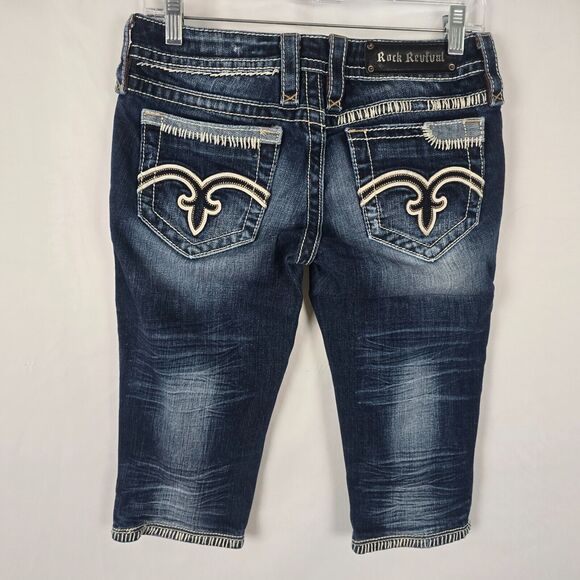 Rock Revival Capri Women's 28 Karlie Dark Wash - Picture 4 of 16